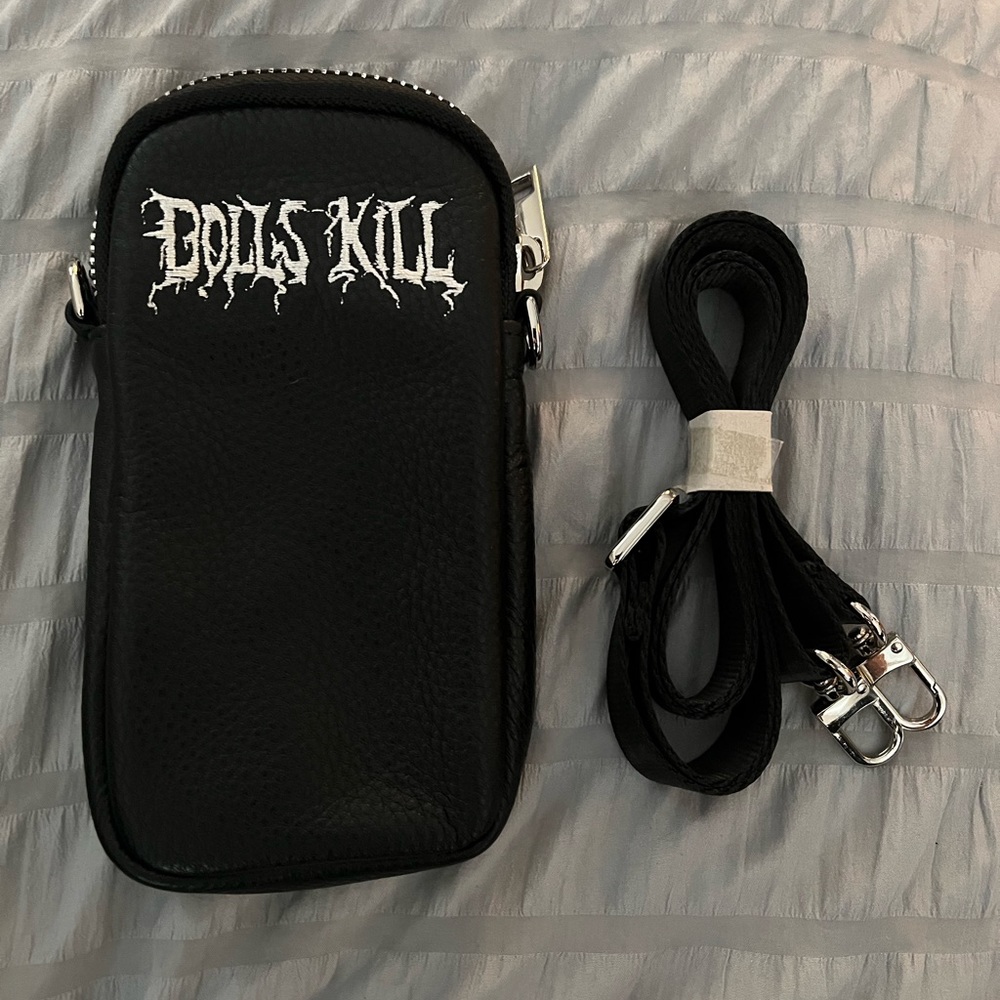 Dolls Kill Black Logo Crossbody Bag for Phone